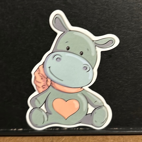 CARTOON HIPPO STICKER - Picture 1 of 1